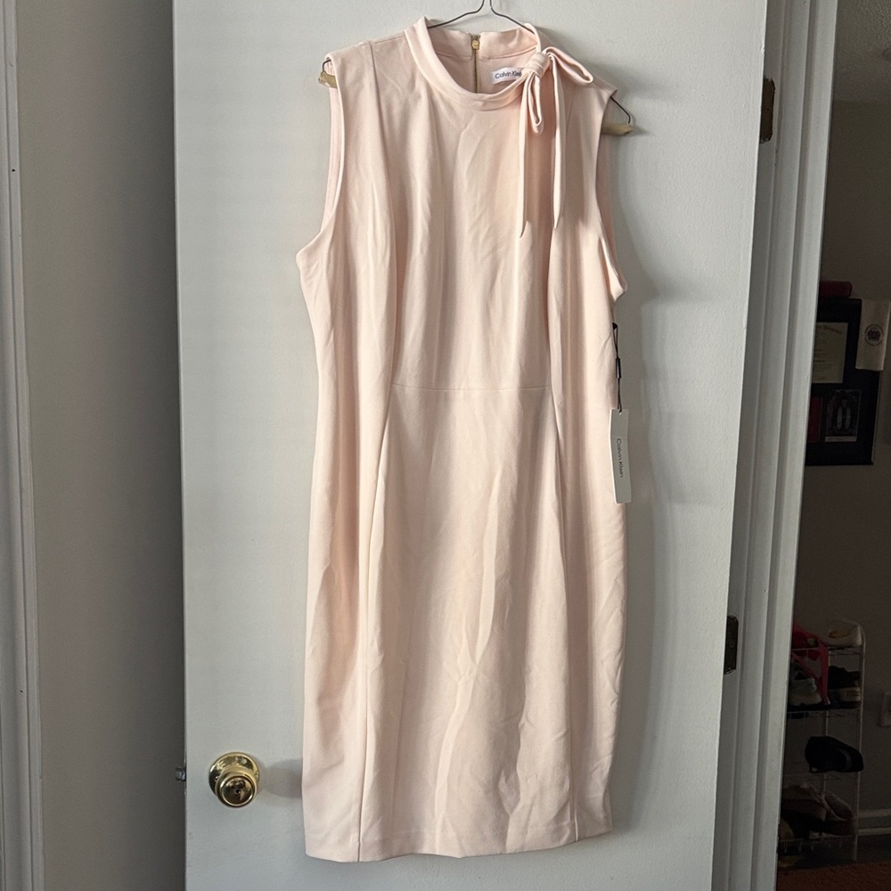 Calvin Klein Soft Pink Sleeveless Midi Dress